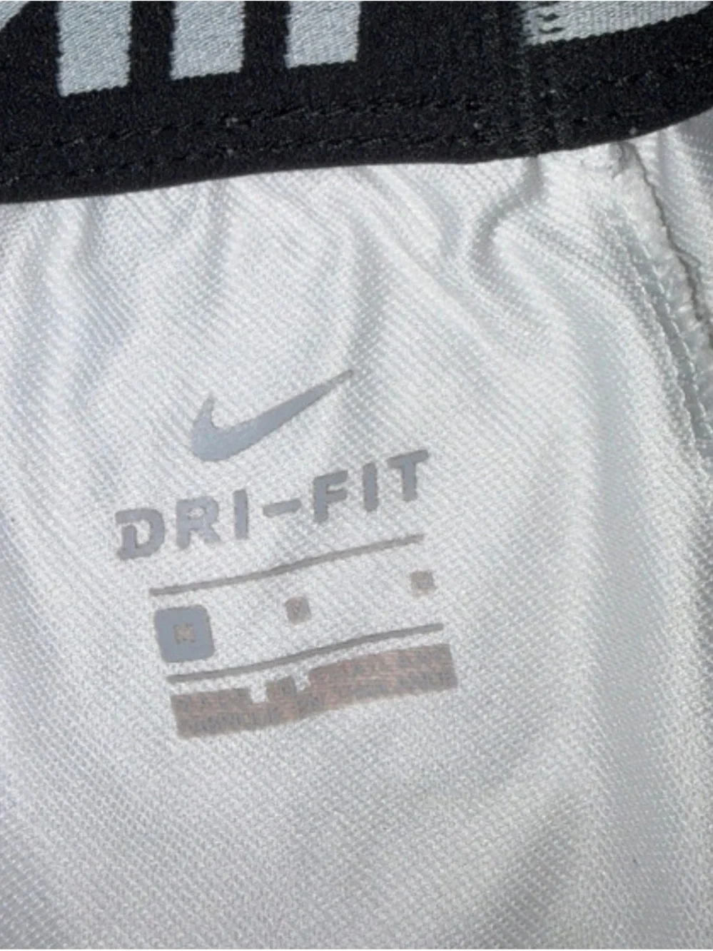 Nike White Women's Athletic Shorts with Black Branded Waistband